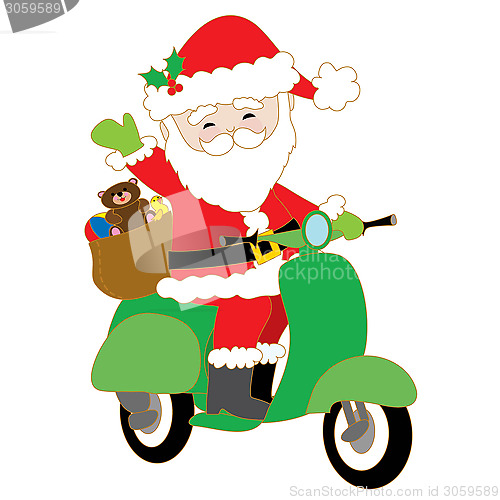 Image of Santa on Scooter