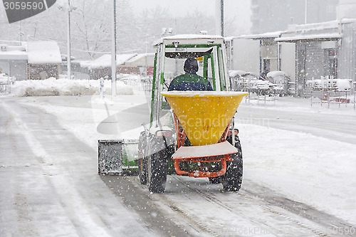 Image of Snow plow removing snow 