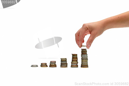 Image of hand coins stacks