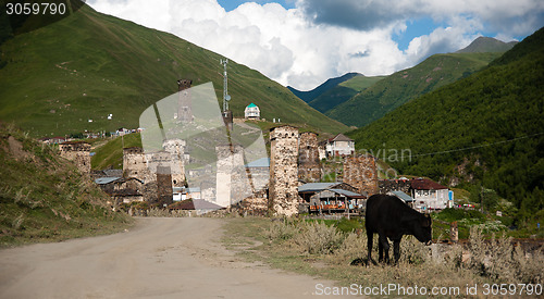 Image of Towers in mountain village