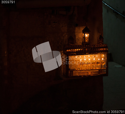 Image of Chanuka lights in Jerusalem