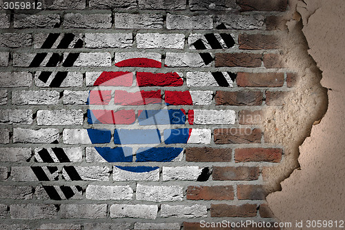 Image of Dark brick wall with plaster - South Korea