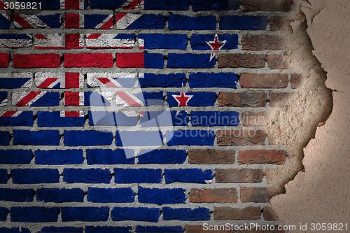 Image of Dark brick wall with plaster - New Zealand