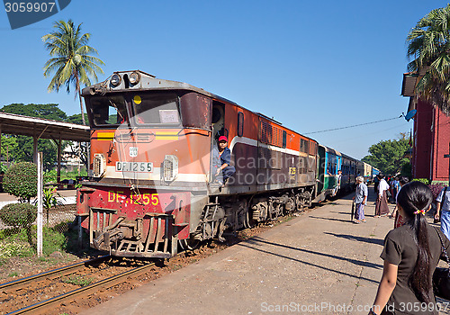 Image of Railway train in Yangon, Myanmar