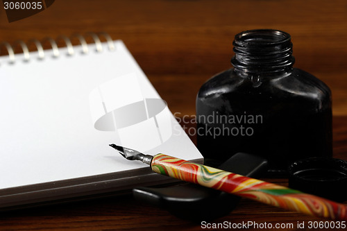 Image of Still life shot of drawing with ink