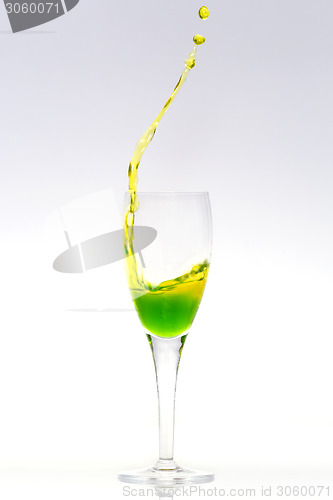 Image of Mixture of splashing green and yellow