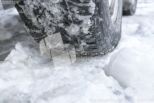 Image of Winter tyres of a cars