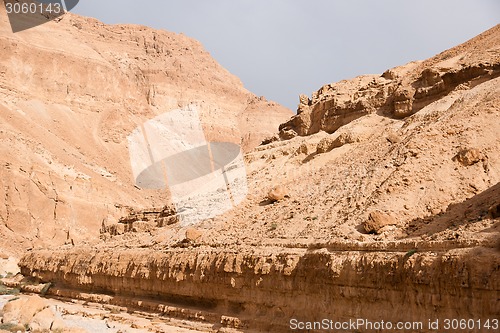 Image of Hiking in stone desert of Israel vacation