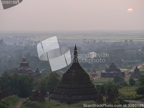 Image of Sunset over Mrauk U, Myanmar