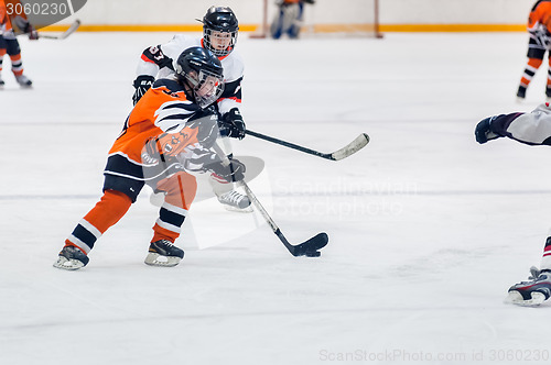 Image of Game between children ice-hockey teams