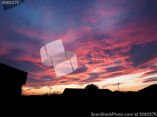 Image of Red sky at sundown