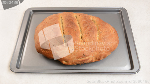 Image of Freshly-baked bread, hot from the oven