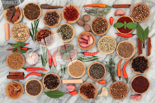 Image of Herbs and Spices on Marble