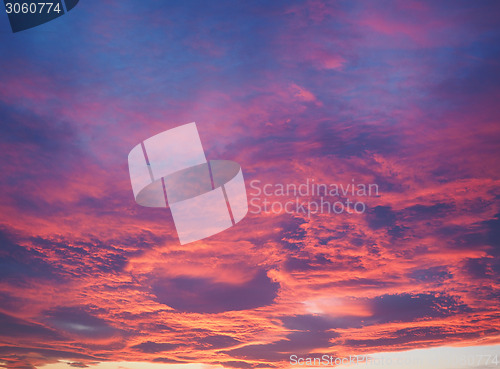 Image of Red sky at sundown