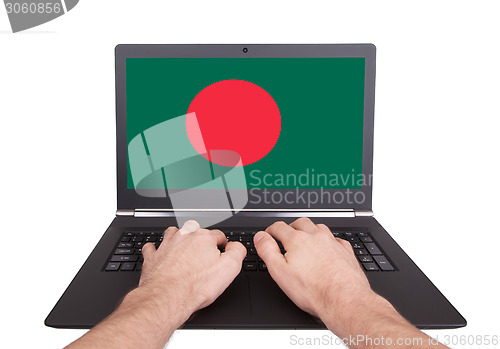 Image of Hands working on laptop, Bangladesh