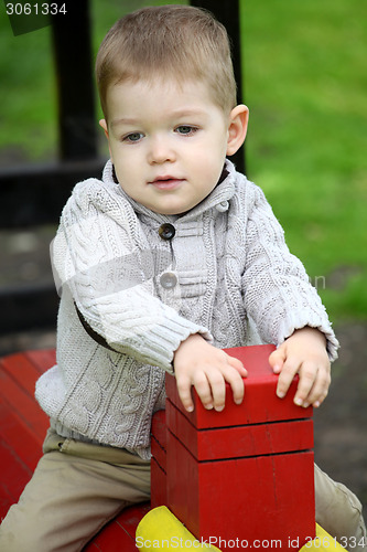 Image of 2 years old Baby boy on playground 