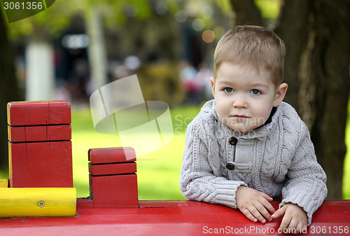 Image of 2 years old Baby boy on playground 