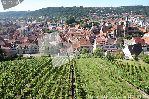 Image of Esslingen am Neckar views from Castle Burg near Stuttgart, Baden