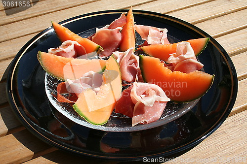 Image of Serrano ham and Cantaloupe melon