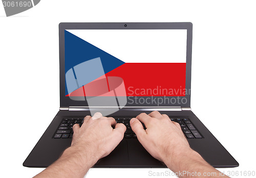 Image of Hands working on laptop, Czech Republic