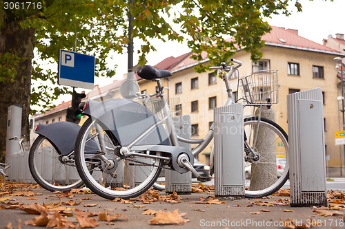 Image of Station of urban bicycles for rent