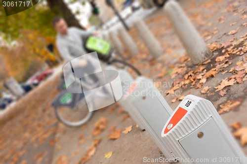 Image of Station of urban bicycles for rent