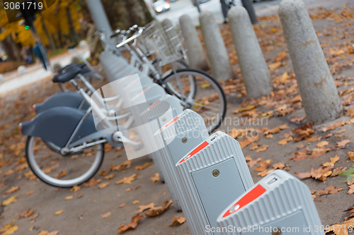 Image of Station of urban bicycles for rent