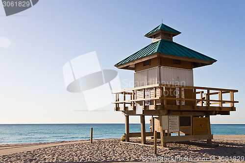Image of Lifeguard hut in Sunny Isles Beach, Florida