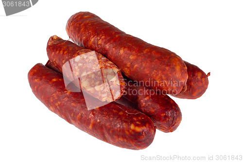 Image of Sausages isolated on white background 