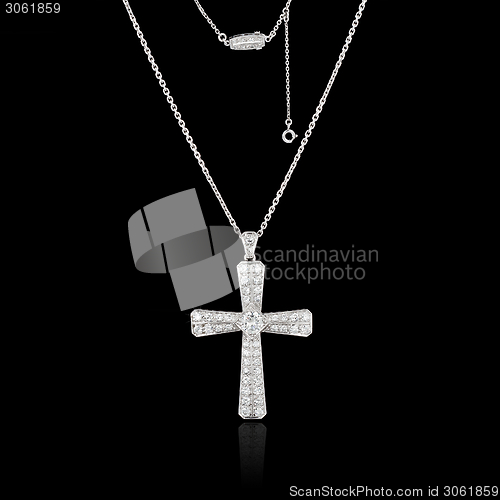 Image of Diamond necklace with cross