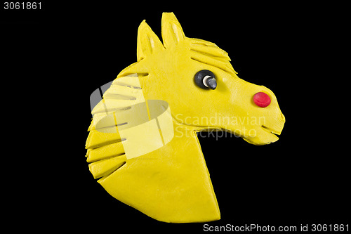 Image of The horse head created from plasticine