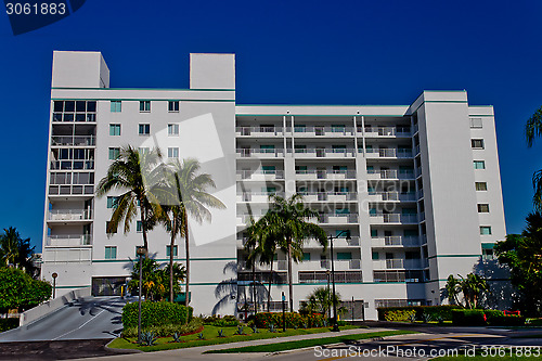 Image of Mid-size condominium building exterior 