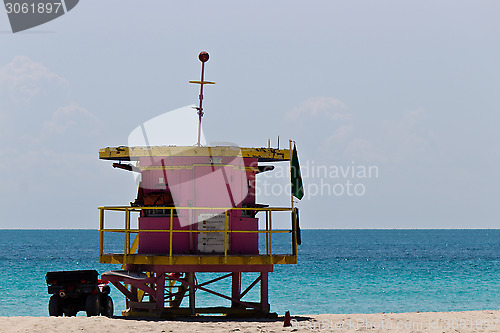 Image of South Beach lifeguard hut in Miami, Florida