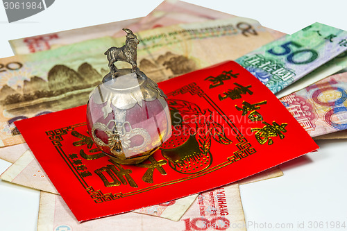 Image of Chinese New Year envelope Lai Si with money and blessings