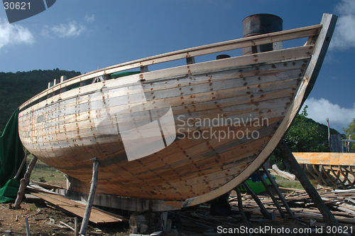 Image of a hand a hand made boat