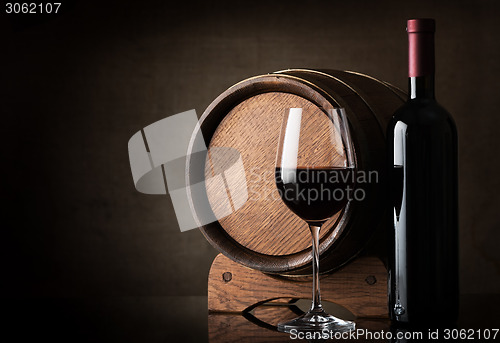 Image of Wine near barrel
