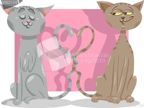 Image of cats in love cartoon illustration