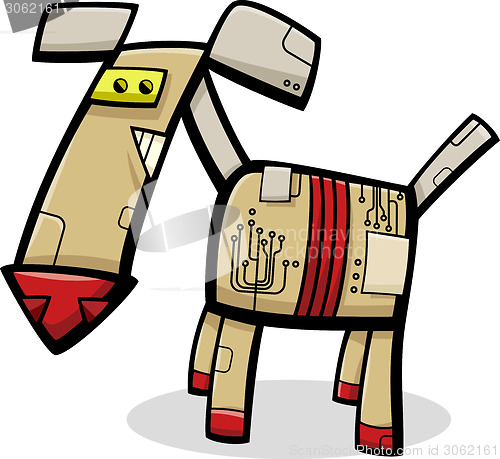 Image of robot dog cartoon illustration