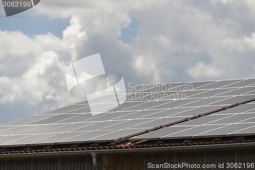 Image of Photovoltaic solar panels on a roof