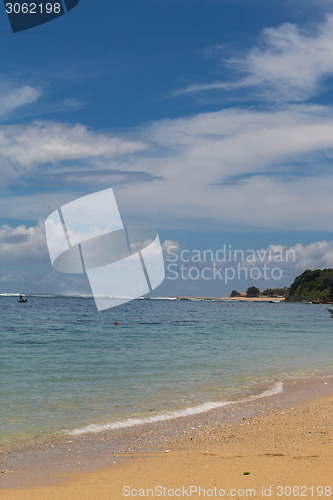 Image of Beautiful tropical beach with lush vegetation