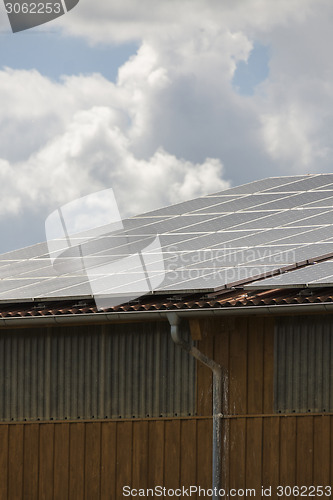 Image of Photovoltaic solar panels on a roof