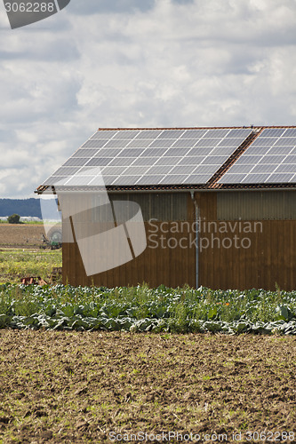 Image of Photovoltaic solar panels on a roof