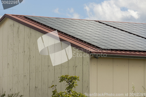 Image of Photovoltaic solar panels on a roof