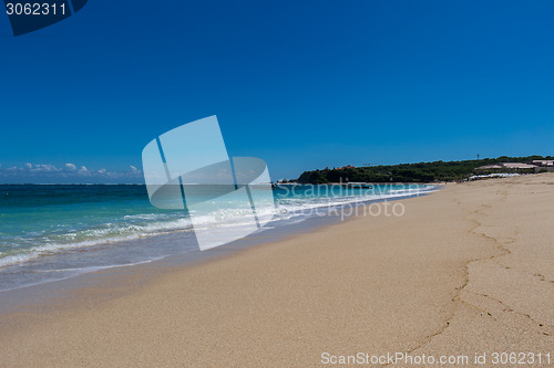 Image of Beautiful tropical beach with lush vegetation