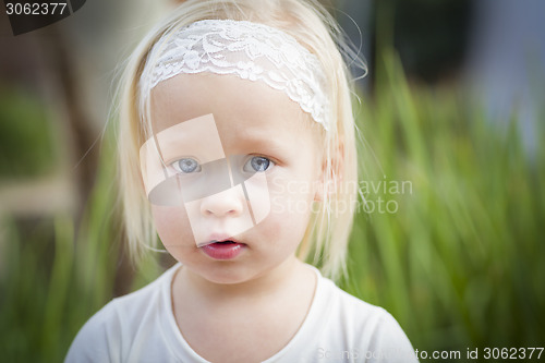 Image of Adorable Little Girl Portrait Outside