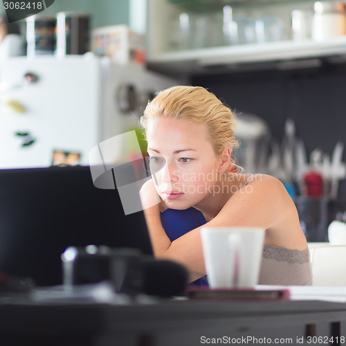 Image of Female freelancer working from home.