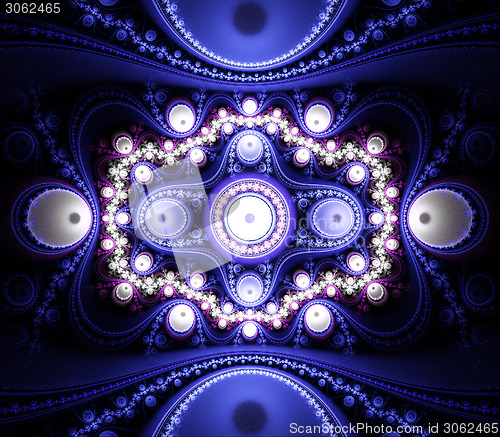 Image of Abstract fractal pattern in blue and white.