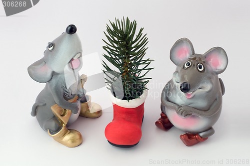 Image of Mousy and a fur-tree