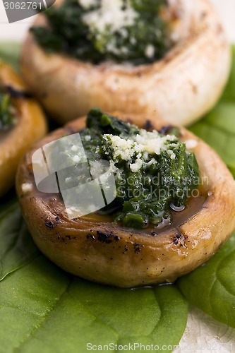 Image of mushrooms stuffed with spinach