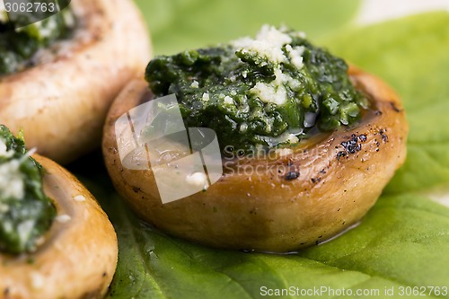 Image of mushrooms stuffed with spinach